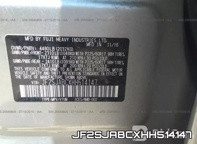 JF2SJABCXHH514147 фото 10