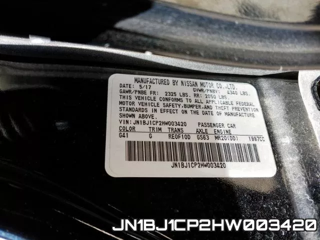 JN1BJ1CP2HW003420 фото 2
