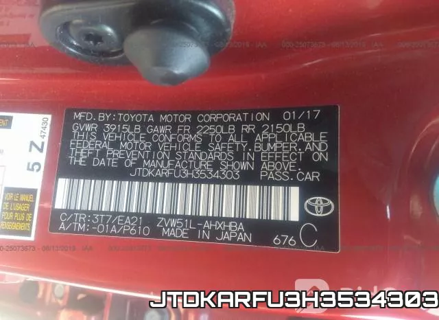 JTDKARFU3H3534303 фото 9