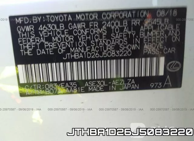 JTHBA1D26J5083220 фото 10