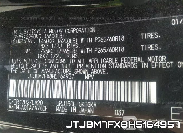 JTJBM7FX8H5164957 фото 10