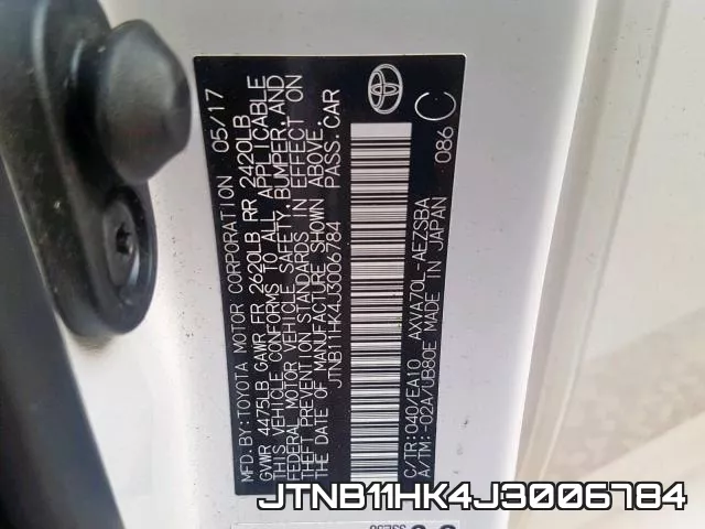 JTNB11HK4J3006784 фото 2