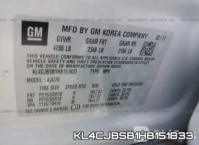 KL4CJBSB1HB151833 фото 10