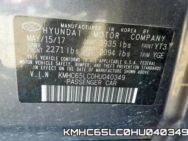 KMHC65LC0HU040349 фото 2