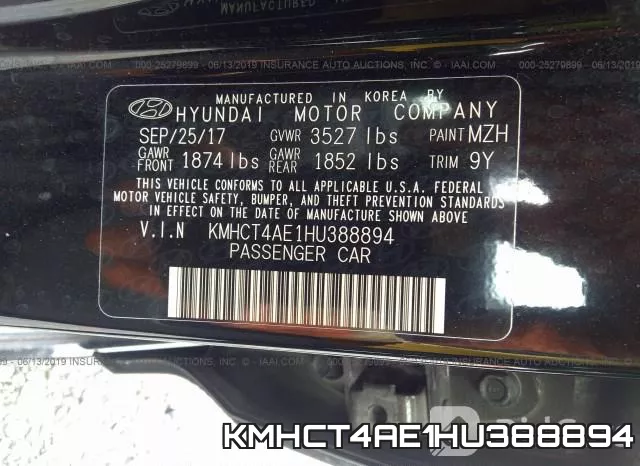 KMHCT4AE1HU388894 фото 10