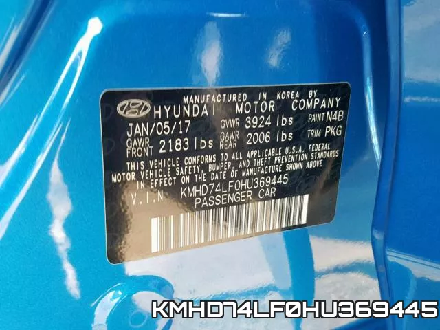 KMHD74LF0HU369445 фото 2