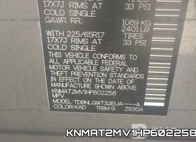 KNMAT2MV1HP602258 фото 9