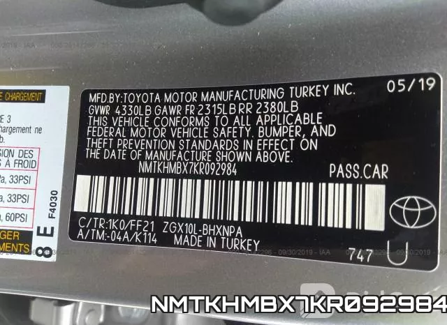 NMTKHMBX7KR092984 фото 9