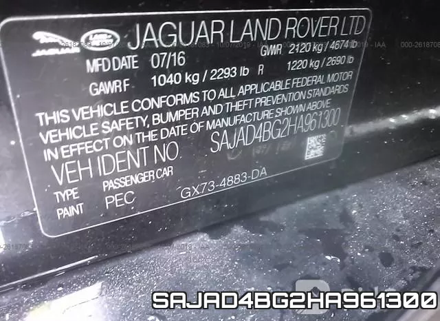 SAJAD4BG2HA961300 фото 10