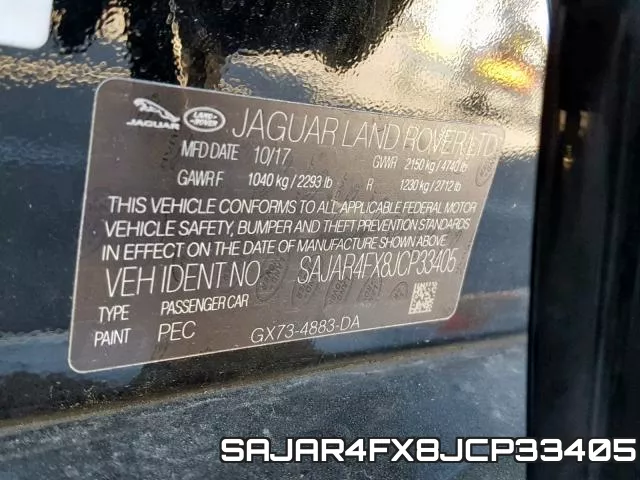 SAJAR4FX8JCP33405 фото 2