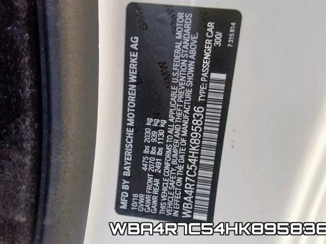 WBA4R7C54HK895836 фото 2