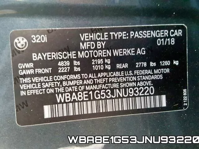 WBA8E1G53JNU93220 фото 2