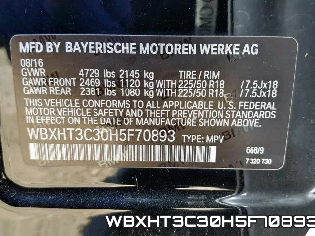 WBXHT3C30H5F70893 фото 2