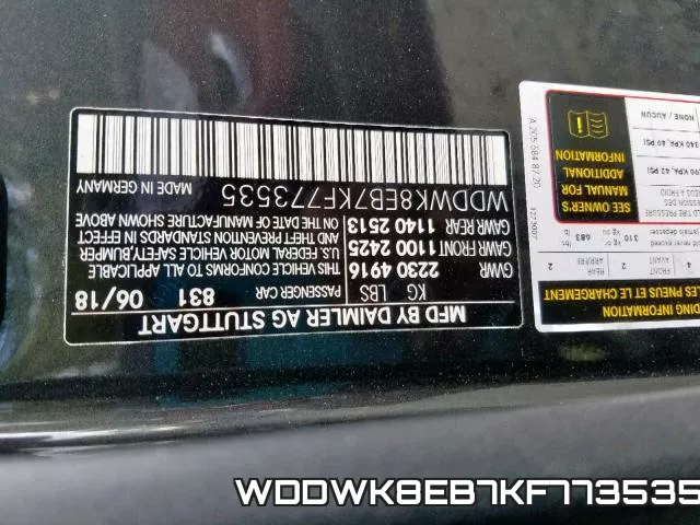 WDDWK8EB7KF773535 фото 2