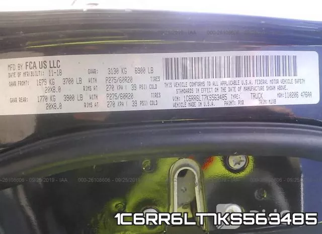 1C6RR6LT7KS563485 фото 10