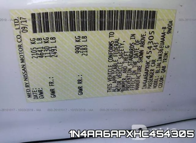 1N4AA6APXHC454305 фото 10