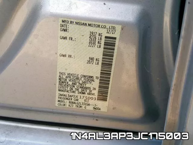 1N4AL3AP3JC175003 фото 2