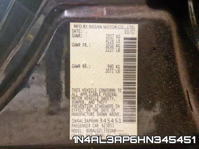 1N4AL3AP6HN345451 фото 2