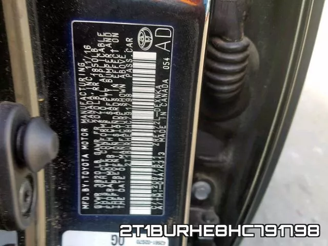 2T1BURHE8HC791798 фото 2