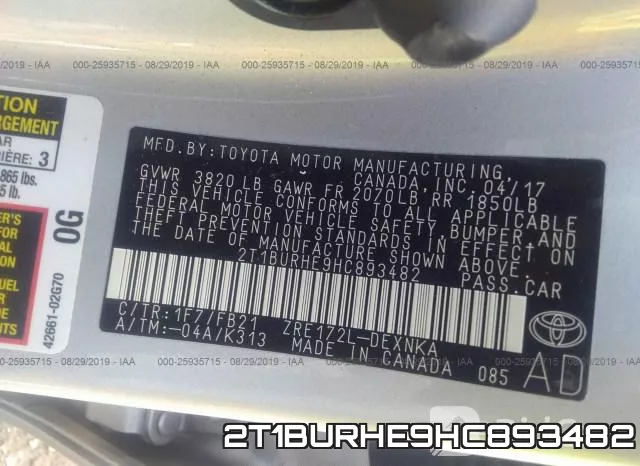 2T1BURHE9HC893482 фото 10