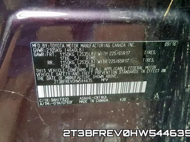 2T3BFREV0HW544635 фото 2