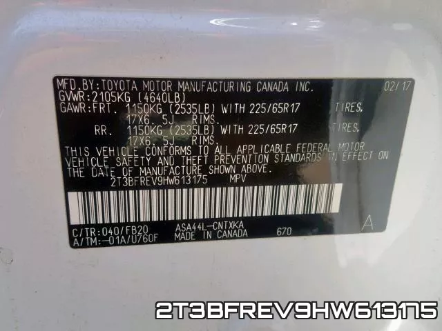 2T3BFREV9HW613175 фото 2