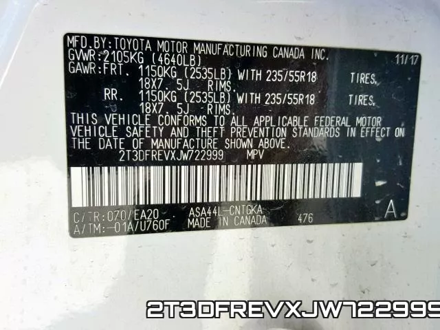 2T3DFREVXJW722999 фото 2