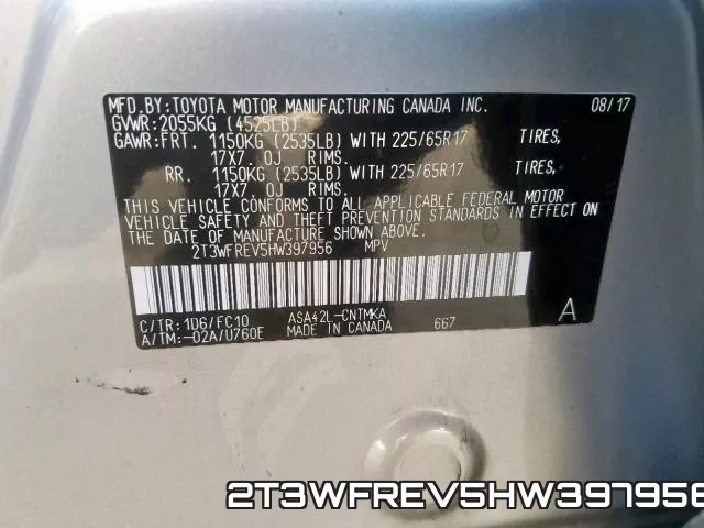2T3WFREV5HW397956 фото 2
