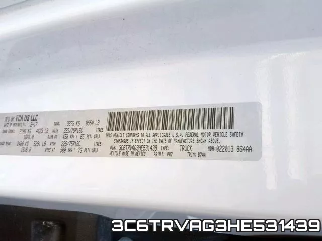 3C6TRVAG3HE531439 фото 2