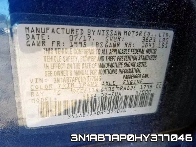 3N1AB7AP0HY377046 фото 2