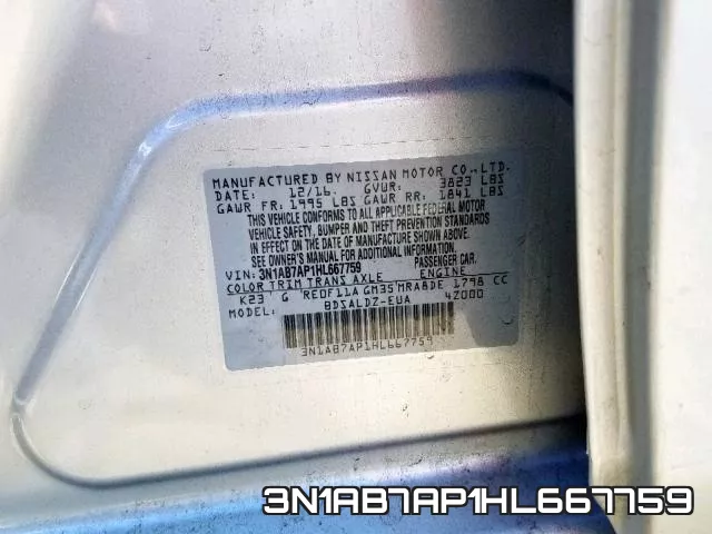 3N1AB7AP1HL667759 фото 2