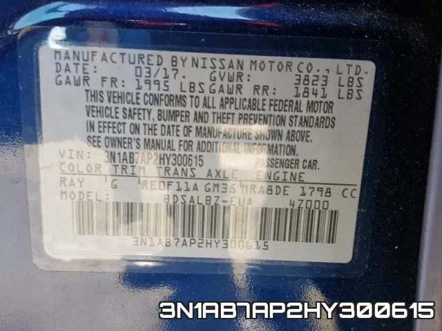 3N1AB7AP2HY300615 фото 2
