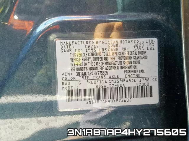 3N1AB7AP4HY275605 фото 2