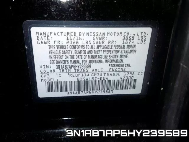 3N1AB7AP6HY239589 фото 2
