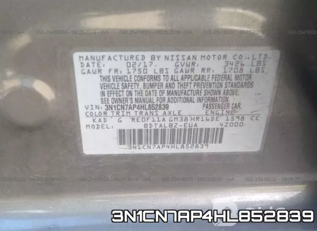 3N1CN7AP4HL852839 фото 10