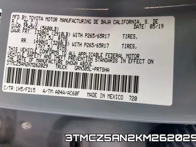 3TMCZ5AN2KM262029 фото 2