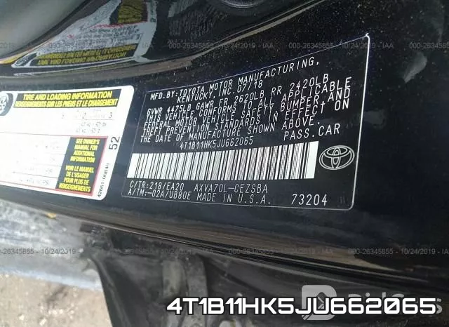 4T1B11HK5JU662065 фото 10