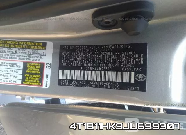 4T1B11HK9JU639307 фото 10