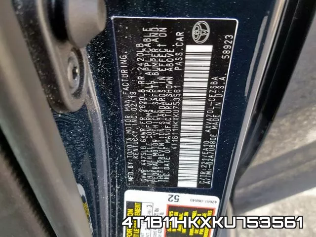 4T1B11HKXKU753561 фото 2