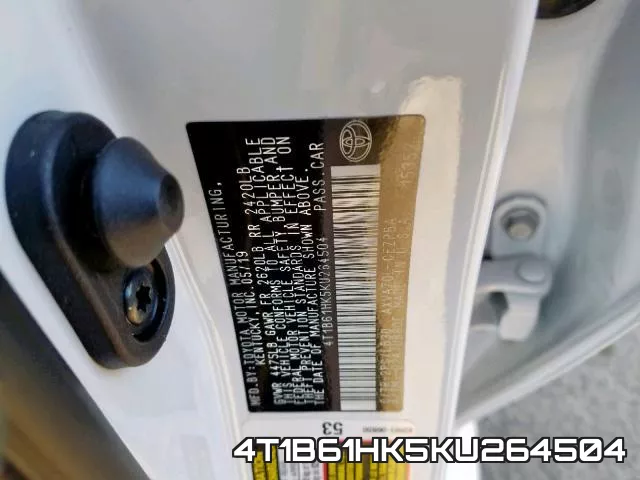 4T1B61HK5KU264504 фото 2