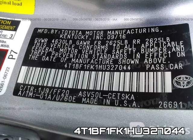 4T1BF1FK1HU327044 фото 10