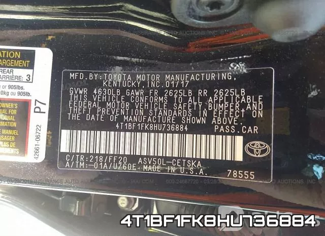 4T1BF1FK8HU736884 фото 10