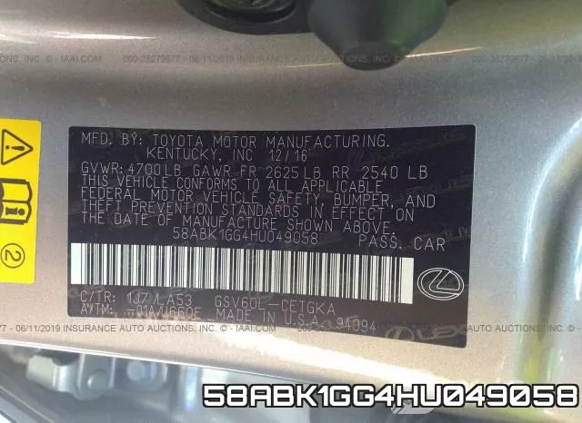 58ABK1GG4HU049058 фото 10