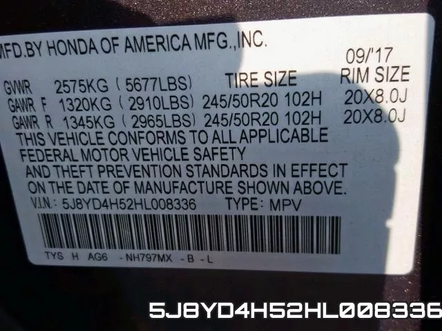 5J8YD4H52HL008336 фото 2