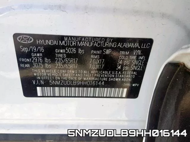 5NMZUDLB9HH016144 фото 2