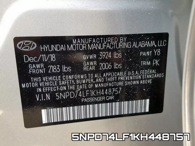 5NPD74LF1KH448757 фото 2