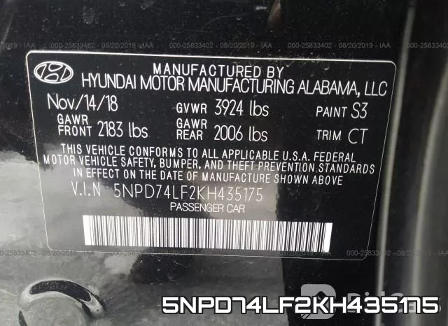 5NPD74LF2KH435175 фото 10