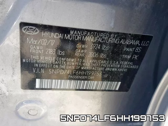5NPD74LF6HH199753 фото 2