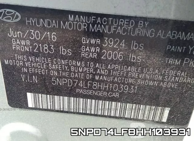 5NPD74LF8HH103931 фото 10