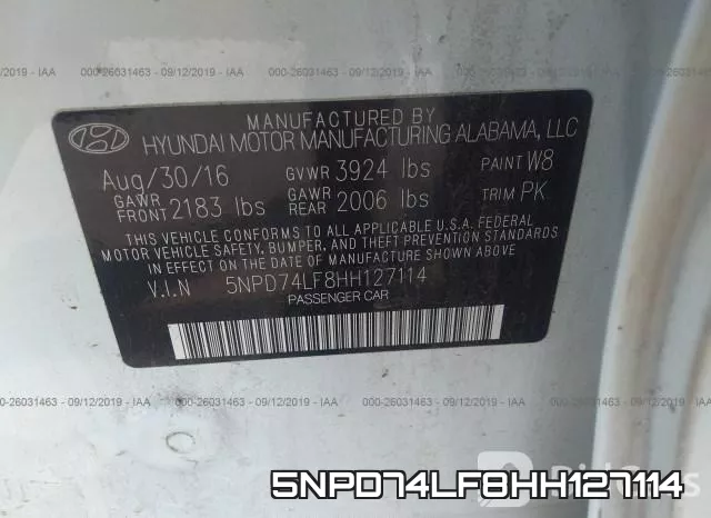 5NPD74LF8HH127114 фото 10